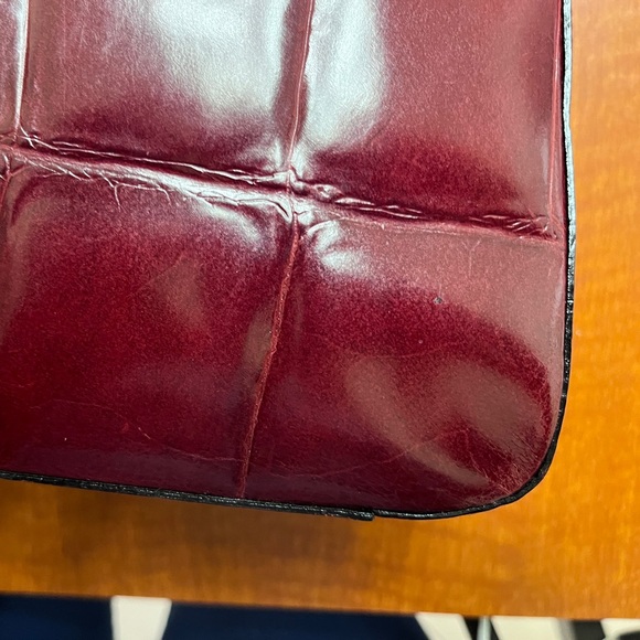 NWT - FRANCHI WINE (CORDOVAN) LEATHER SHOULDER BAG - FROM BLOOMINGDALES - Picture 15 of 15